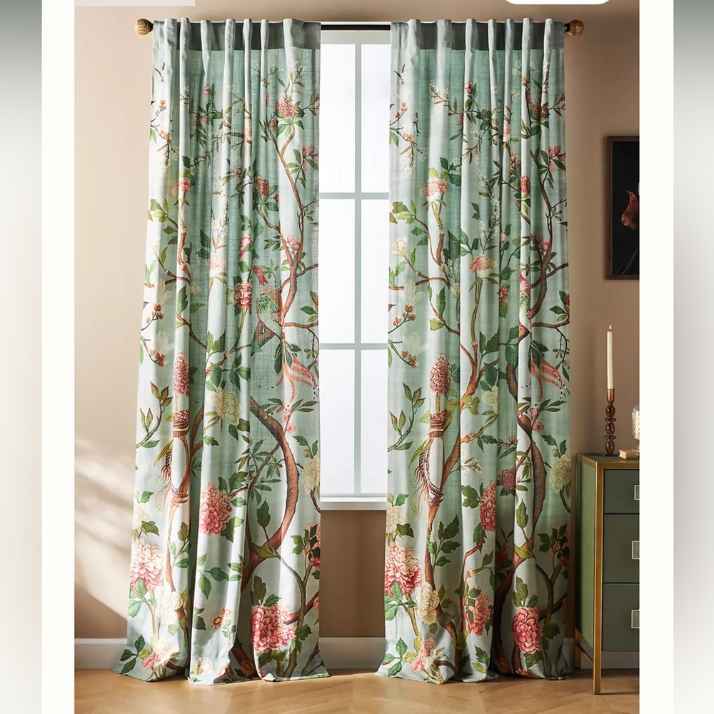 Anthropologie Havenview Curtain Panel in blue motif